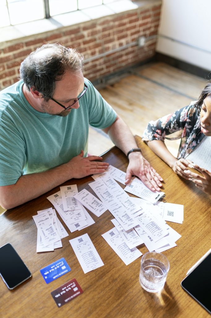 Couple talking about their financial issues